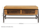 Natural and Brown Wooden Coffee Table with Metal Legs | New Foundry