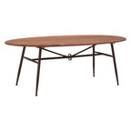 Black and Natural Wooden Oval Dining Table with Metal Legs | New Foundry