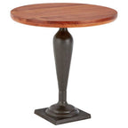 Brown Metal Base and Wooden Top Round Side Table | New Foundry