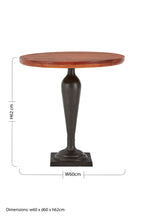 Brown Metal Base and Wooden Top Round Side Table | New Foundry