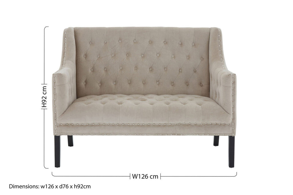 2 Seater Camel Velvet Sofa, Regent Park