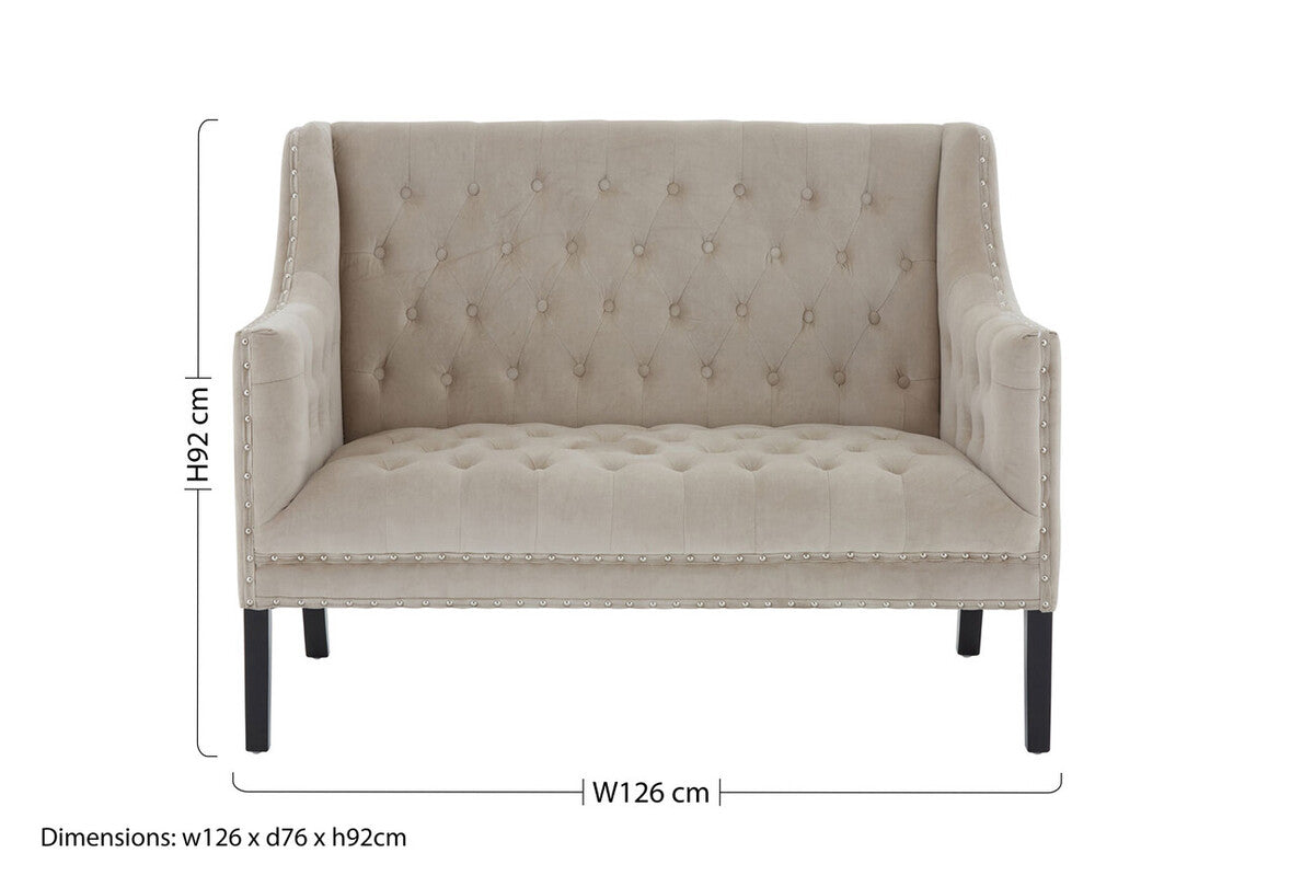 2 Seater Camel Velvet Sofa, Regent Park