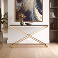 Montril Glass Top Criss Cross Console Table