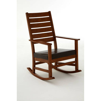 Brown Leather Effect Rocking Chair | Relax
