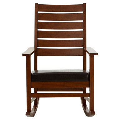 Brown Leather Effect Rocking Chair | Relax