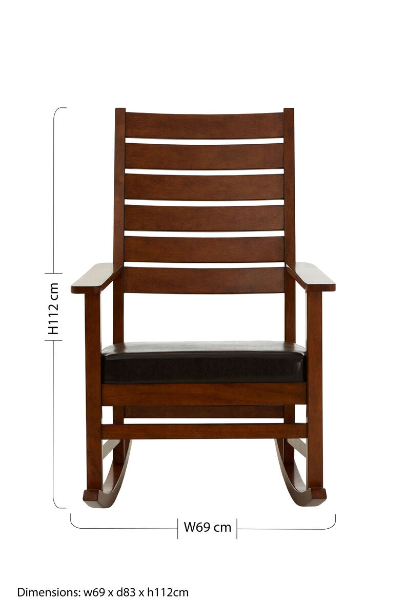 Brown Leather Effect Rocking Chair | Relax