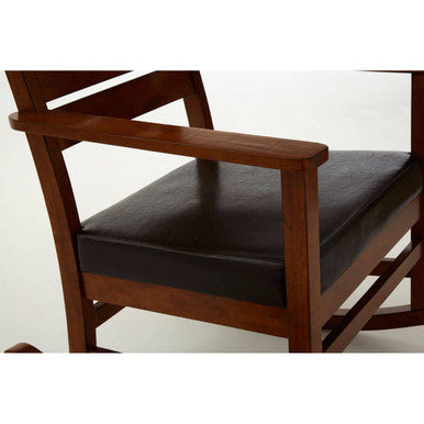Brown Leather Effect Rocking Chair | Relax