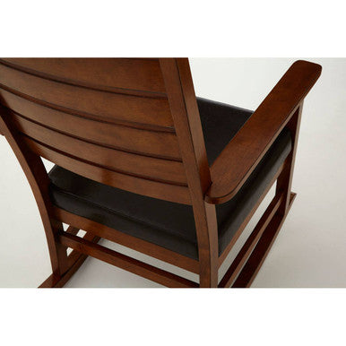 Brown Leather Effect Rocking Chair | Relax