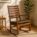 Brown Leather Effect Rocking Chair | Relax