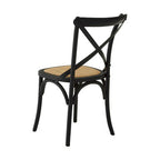 Black Oak Wood and Rattan Dining Chair | Lyon