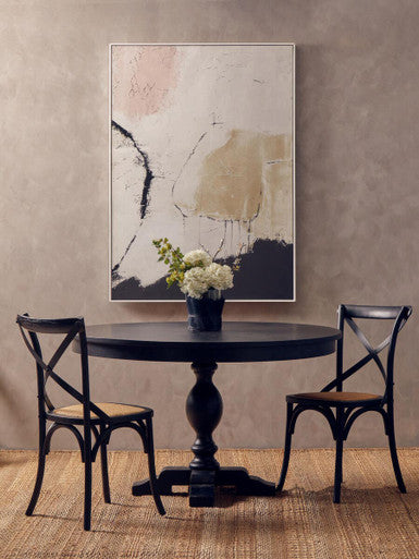 Black Oak Wood and Rattan Dining Chair | Lyon