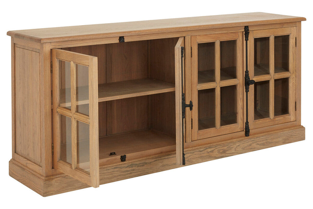 Lyon Oak Wood Sideboard with Washed Grey Finish