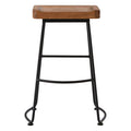 Lyon Weathered Oak Wood and  Metal Bar Stool