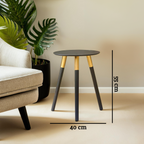 Black and Gold Round Side Table | Nostra