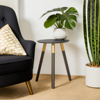 Black and Gold Round Side Table | Nostra
