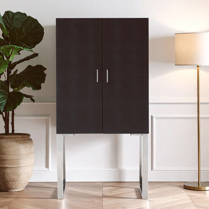 Black Faux Shark Skin Small Cabinet | Pacific