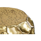 Textured Antique Brown Brass Finish Metal Set of 2 Drum Side Tables | Templar