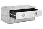 Silver Aluminium Plated Mango Wood Coffee Table with Sliding Storage Drawer | Avro