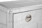 Silver Aluminium Plated Mango Wood Coffee Table with Sliding Storage Drawer | Avro