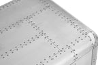 Silver Aluminium Plated Mango Wood Coffee Table with Sliding Storage Drawer | Avro