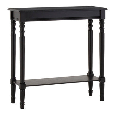 Black Wooden Console Table with Carved Legs and Lower Shelf | Heritage