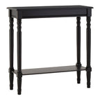 Black Wooden Console Table with Carved Legs and Lower Shelf | Heritage