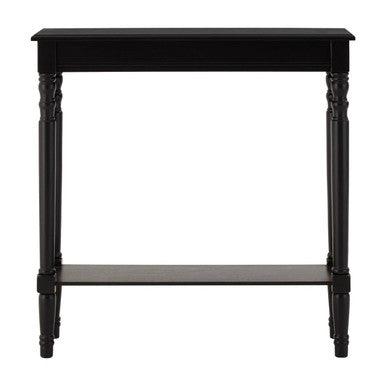 Black Wooden Console Table with Carved Legs and Lower Shelf | Heritage