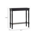 Black Wooden Console Table with Carved Legs and Lower Shelf | Heritage