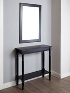 Black Wooden Console Table with Carved Legs and Lower Shelf | Heritage