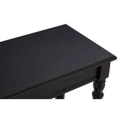 Black Wooden Console Table with Carved Legs and Lower Shelf | Heritage