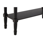 Black Wooden Console Table with Carved Legs and Lower Shelf | Heritage