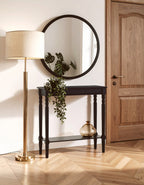 Black Wooden Console Table with Carved Legs and Lower Shelf | Heritage