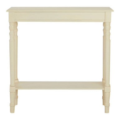 White Wooden Ivory Rectangular Console Table | Heritage