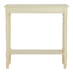 White Wooden Ivory Rectangular Console Table | Heritage