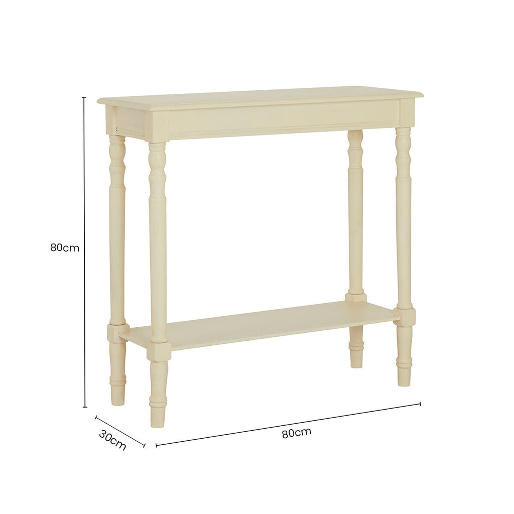 White Wooden Ivory Rectangular Console Table | Heritage