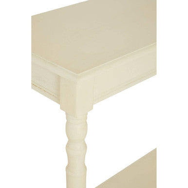 White Wooden Ivory Rectangular Console Table | Heritage