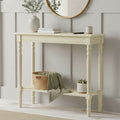 White Wooden Ivory Rectangular Console Table | Heritage