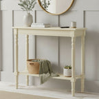 White Wooden Ivory Rectangular Console Table | Heritage