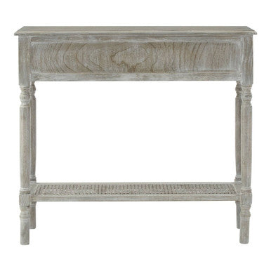Grey Wash Wooden 2 Drawer Rectangular Console Table | Heritage