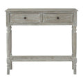 Grey Wash Wooden 2 Drawer Rectangular Console Table | Heritage