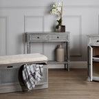 Grey Wash Wooden 2 Drawer Rectangular Console Table | Heritage