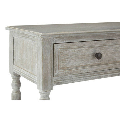 Grey Wash Wooden 2 Drawer Rectangular Console Table | Heritage