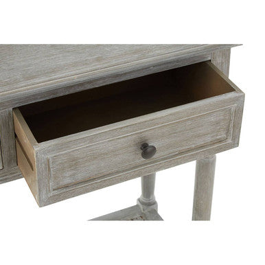 Grey Wash Wooden 2 Drawer Rectangular Console Table | Heritage
