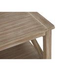 Natural Wooden Coffee Table with Open Lower Shelf and Cross Side Detail | Heritage