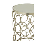 Set of 2 White Marble Top Side Tables with Gold Nickel Finish Metal Base | Templar