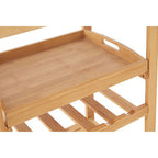 Natural Bamboo One Drawer Kitchen Trolley with Stainless Steel Worktop | Harlow