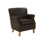 Brown Leather Effect Armchair | Trinity