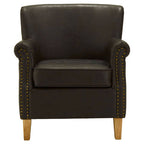 Brown Leather Effect Armchair | Trinity