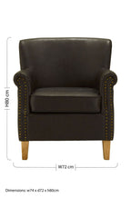 Brown Leather Effect Armchair | Trinity