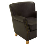 Brown Leather Effect Armchair | Trinity